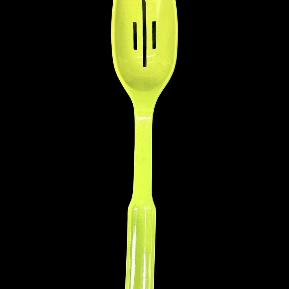 Vintage Lustro Ware Avocado‎ Green Slotted Spoon MCM Retro Kitchen Utensil